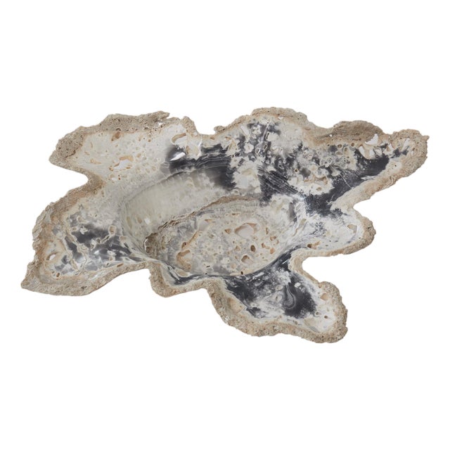 Black Cream and White Bowl Onyx For Sale