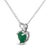 Contemporary 14K White Gold 5X5 MM Heart Shaped Green Emerald Solitaire Pendant Necklace For Sale - Image 3 of 5