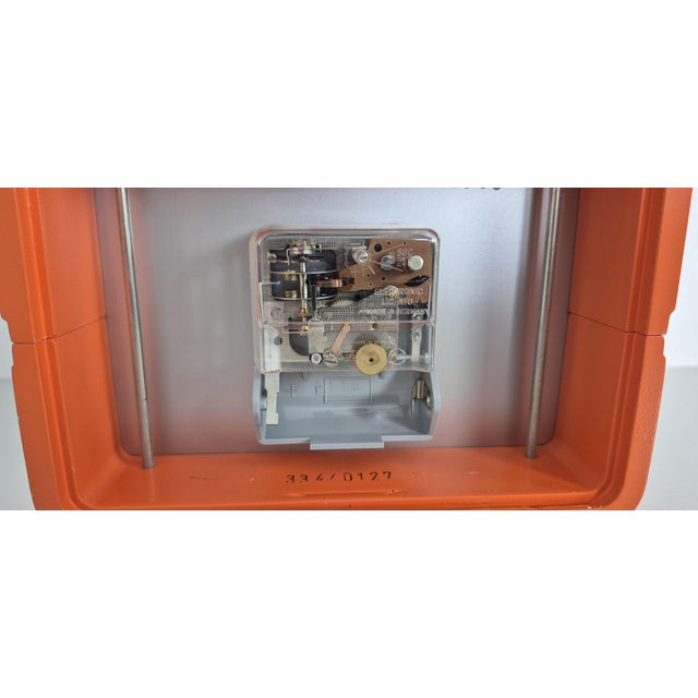 Orange Ato-Mat Table Clock from Junghans for Olympia, 1970s For Sale - Image 14 of 18