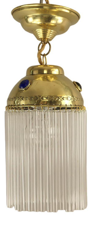 Art Nouveau Hanging Lamp with Glass Rods, France, 1910s