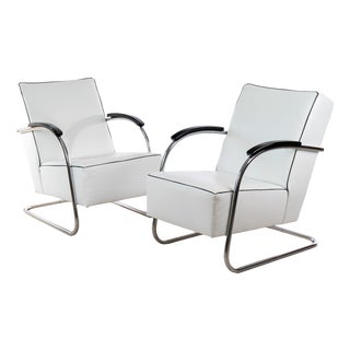 Vintage Bauhaus Lounge Chairs from Mücke Melder, 1930s, Set of 2 For Sale