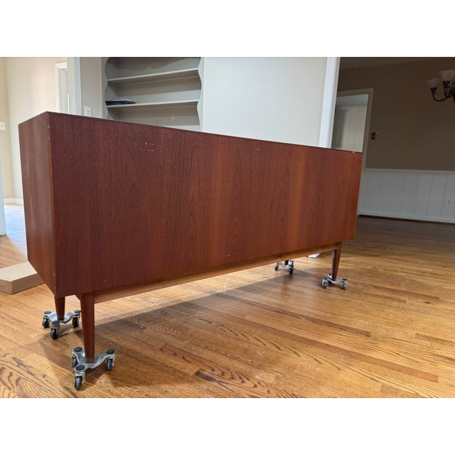 1960s h.p. Hansen’s Mobelindustri Danish Mid Century Modern Teak Credenza / Sideboard / Buffet or Tv Stand For Sale - Image 9 of 12