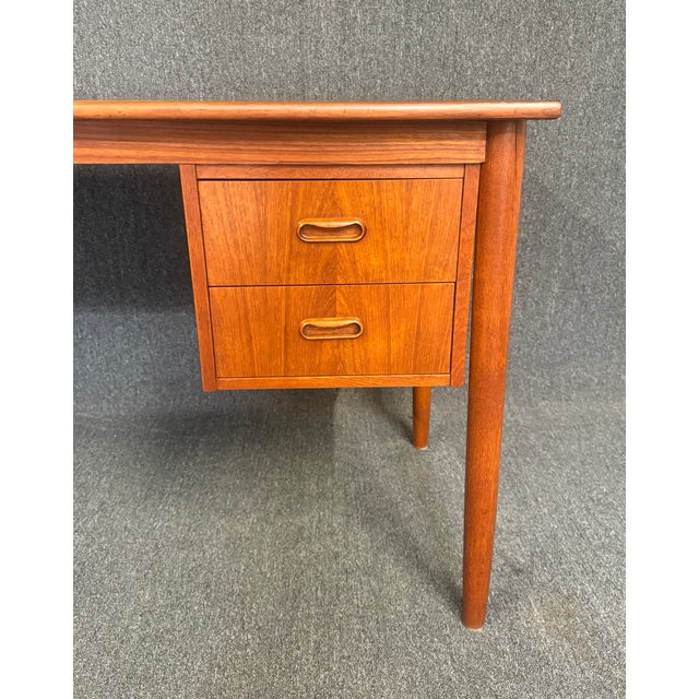 Arne Vodder Vintage Danish Mid Century Modern Petite Teak Writing Desk Attributed to Arne Vodder For Sale - Image 4 of 10