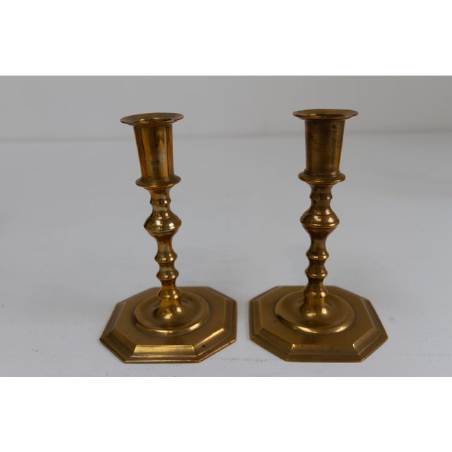 Antique Danish Brass Candlesticks, 1890s, Set of 5 For Sale - Image 10 of 17