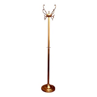 Hollywood Regency Brass Coat and Hat Rack, 1950s For Sale