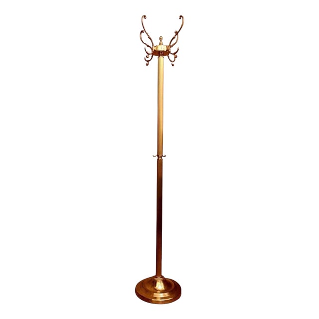 Hollywood Regency Brass Coat and Hat Rack, 1950s For Sale