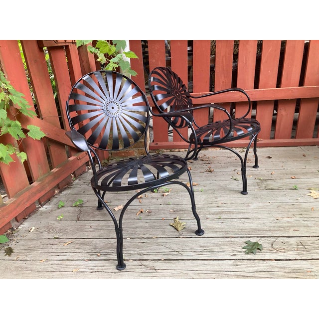 recently sandblasted, primed and painted.. perfect for relaxing by the fire-pit or porch, back is angled as is seat for...