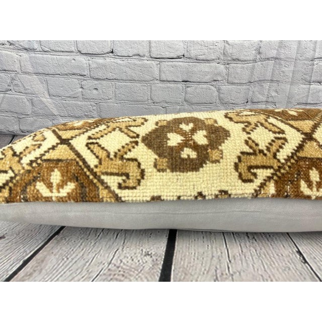 12 x 36 Lumbar Rug Pillow Serene Sanctuary Turkish Pillow Cushion Cover For Sale - Image 4 of 4