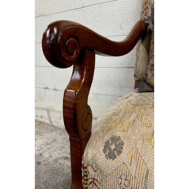 Brown Vintage Parker Southern French Louis XIII Regency Style Library Armchair For Sale - Image 8 of 12