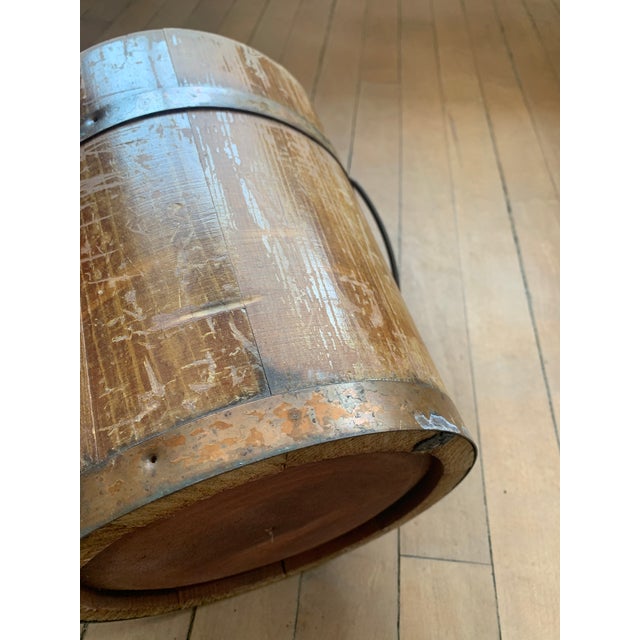 Farmhouse Mid 20th Century Handmade Wooden Bucket For Sale - Image 3 of 4
