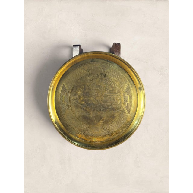 English Antique English Barley Twist Table With Brass Top For Sale - Image 3 of 5