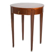 Antique Round Marquetry Pedestal Table, 1900s For Sale