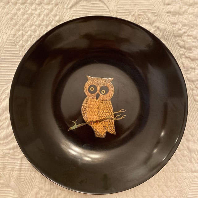 Plastic Vintage Couroc Owl Bowl For Sale - Image 7 of 7