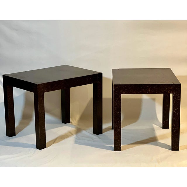 1970s Drexel Parson Oil Drop Lacquer Side Tables, a Pair For Sale - Image 12 of 12