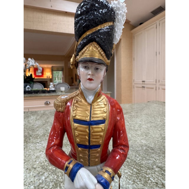 A fabulous Sitzendorf German porcelain figure of a Coldstream Guards officer.