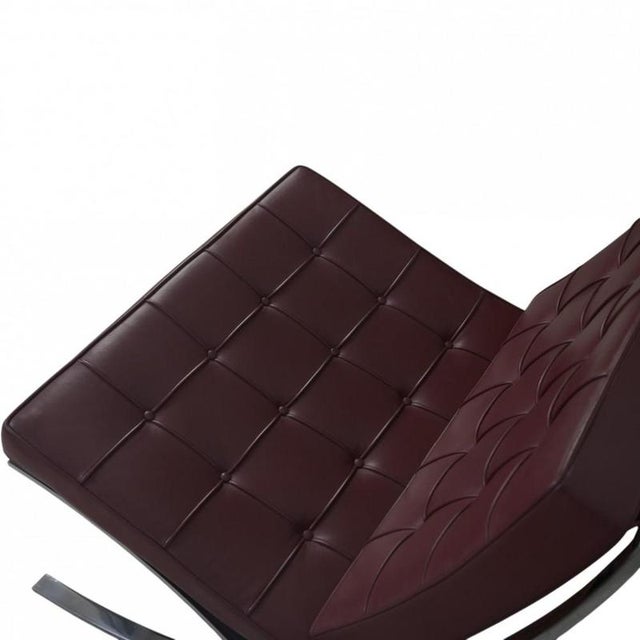 2000 - 2009 Barcelona Chair in Burgundy Leather by Ludwig Mies van der Rohe, 2000s For Sale - Image 5 of 18