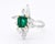 Vintage Marquise Ring in 18-Carat Gold, Colombian Emerald Vivid Green and Diamonds E/Vvs, Size 7.75 For Sale - Image 4 of 5