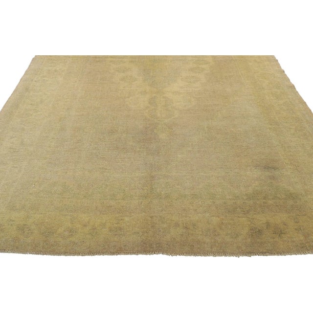 Muted Vintage Turkish Oushak Rug - 04'05 X 08'06 For Sale - Image 4 of 10
