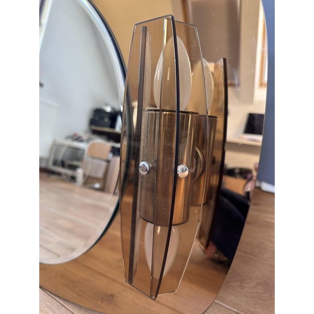 Brown Mid-Century Modern Illuminated Mirror from Sonnenberg, 1970s For Sale - Image 8 of 9