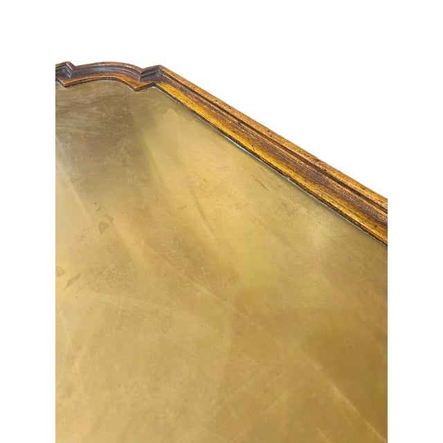 Wood Large Size Vintage Brass and Wood Spanish Tray For Sale - Image 7 of 9