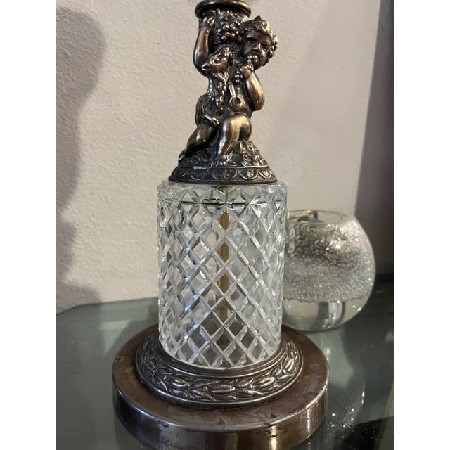 Brass Pair of 1940s Hollywood Regency Cherub Waterford Lamps No Labels, Appraised as Stiffel Circa 1940’s. For Sale - Image 8 of 12