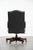 English Style Black Cowhide and Wooden Chesterfield Swivel Office Chair For Sale - Image 4 of 18