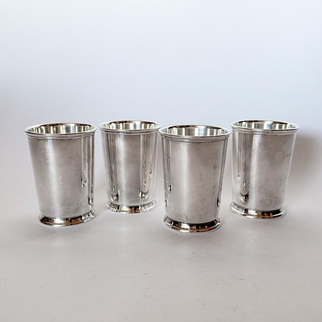 Vintage Silver Plated Mint Julep Cups, Reed & Barton, Set of 4 For Sale In Dallas - Image 6 of 17