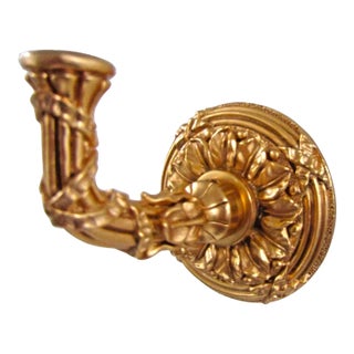 Sherle Wagner 22k Gold Plated Brass Acanthus Hook Robe Hook For Sale