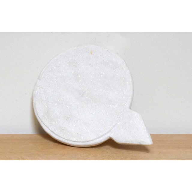 1990s Polished White Marble Plate For Sale - Image 5 of 6