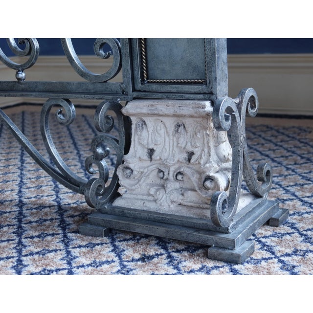 Silver Large Wrought Iron Decorated Silver Wall Gate For Sale - Image 8 of 9