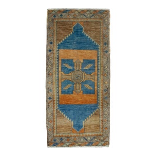 Turkish Mini Rug Oriental Hand Knotted Vintage Rug 1'6" x 3'3" #16239 For Sale