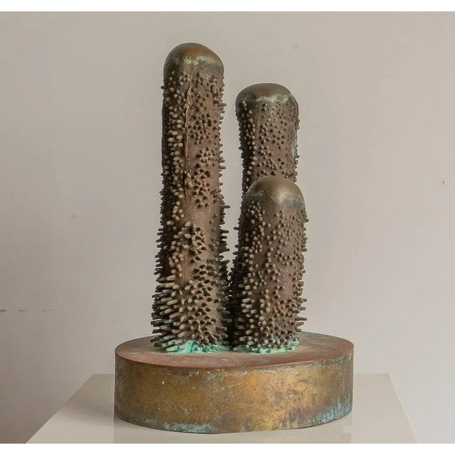 Mid-Century Modern Large Brutalist Bronze Sculpture Signed Dlp 1971 For Sale - Image 3 of 10