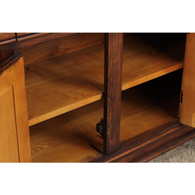 English Hand Crafted Distressed Oak Sideboard Cabinet For Sale In Philadelphia - Image 6 of 16