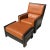 Vintage Roche Bobois Leather Chair & Ottoman For Sale