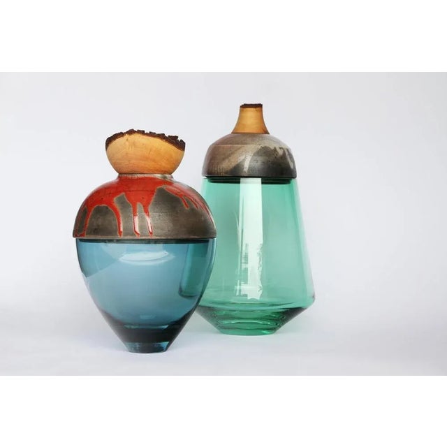 Blue and Red Butterfly Stacking Vessel by Pia Wüstenberg For Sale - Image 6 of 7