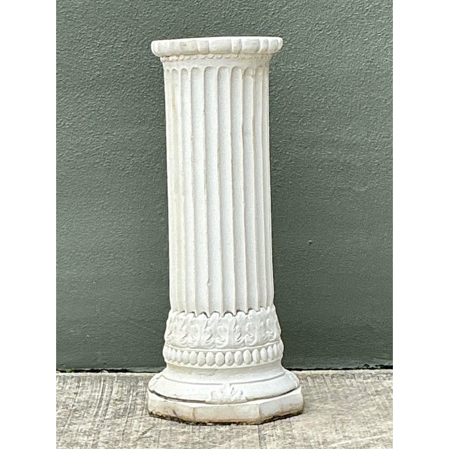 Late 20th Century Vintage Cast Concrete Bust of Davin on Pedestal For Sale - Image 5 of 12