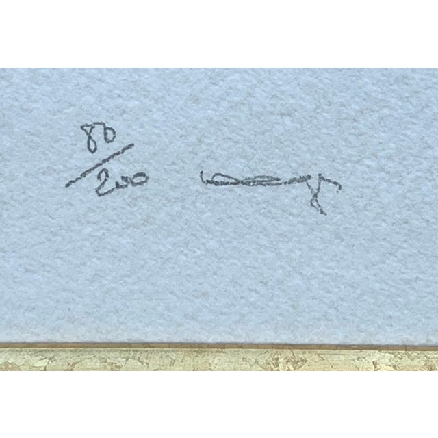 After Georges Braque, Rare 18 Karat Gold Leaf Embossed Etching After Georges Braque l'Oiseau d'Or For Sale - Image 4 of 8