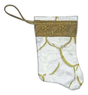 Palm Orleans X B. Viz Handmade Mini Stocking Ornament - Oyster Scallop Gold & Silver