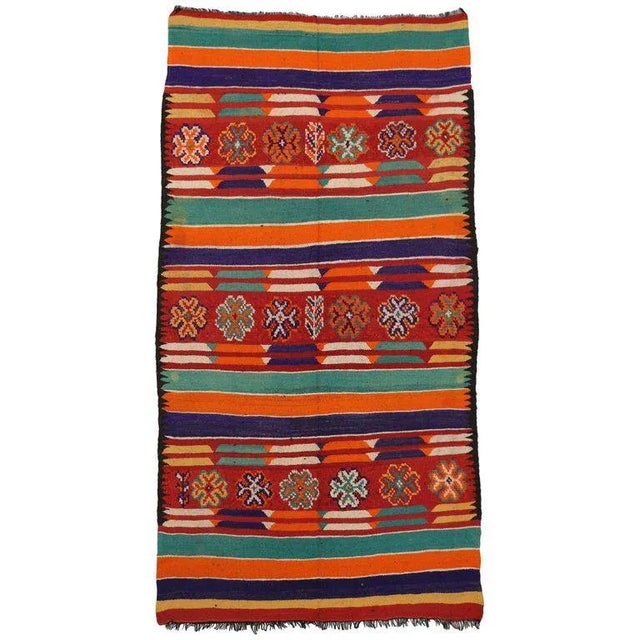 Berber Tribes of Morocco Vintage Berber Moroccan Kilim Tribal Rug - 6′ × 11′5″ For Sale - Image 4 of 4