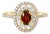 14K Yellow Gold Diamond Garnet Filigree Ring Estate For Sale