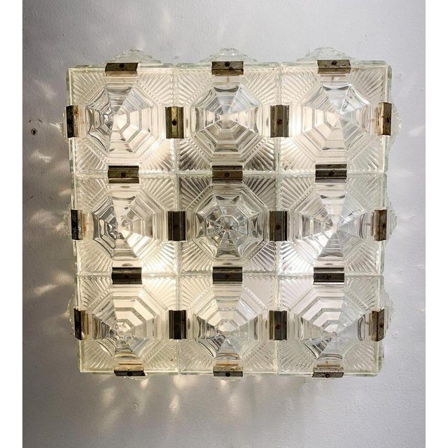 1960s Mid-Century Modern Wall or Ceiling Light in Glass, 1960s For Sale - Image 5 of 8