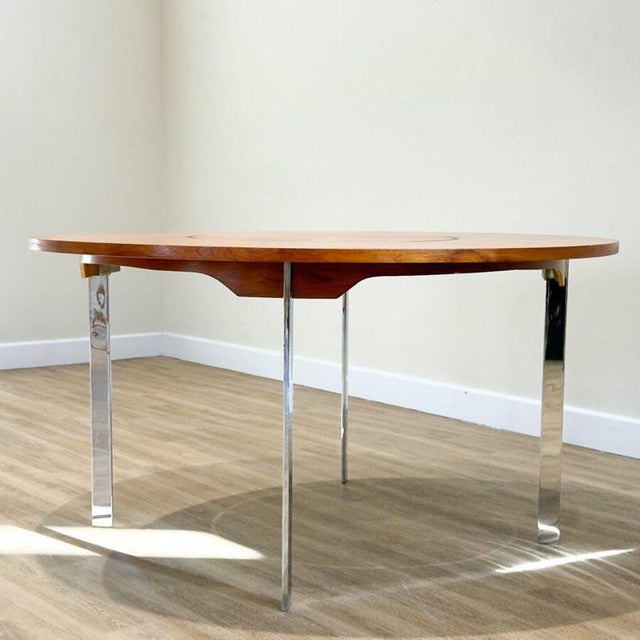 Wood Dining Table with Lazy Susan from Merrow Associates, 1960 For Sale - Image 7 of 8