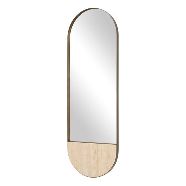 2020s Russo Travertine Tall Oval Mirror For Sale - Image 5 of 6