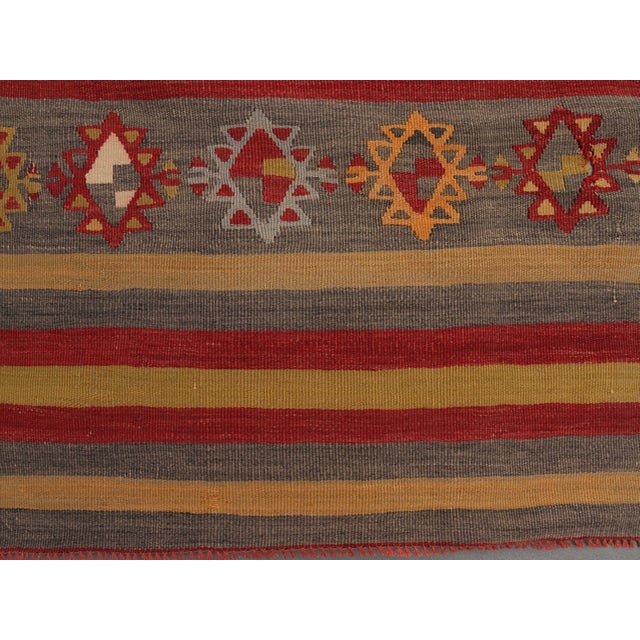 Red 1970s Vintage Handmade Wool Cotton Red Runner Rug For Sale - Image 8 of 10