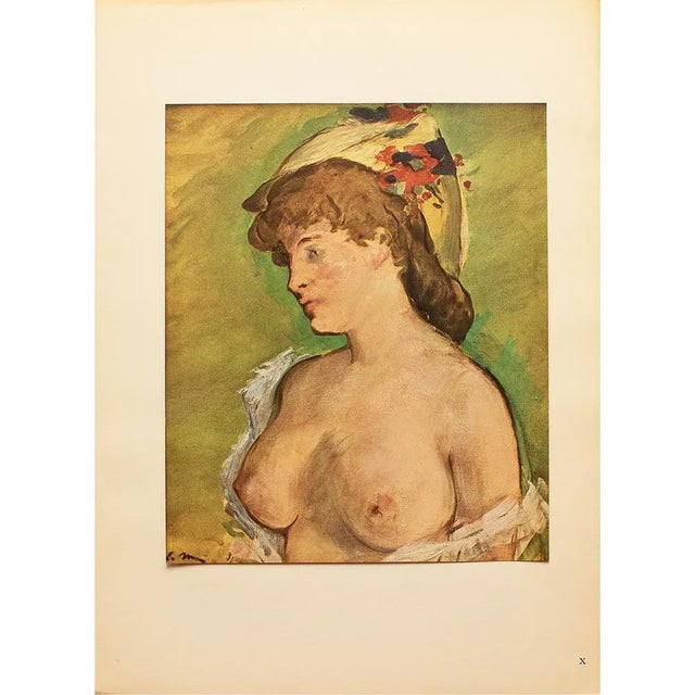 Paper 1949 After Edouard Manet "The Blonde With Bare Breasts" First Edition Parisian Print For Sale - Image 7 of 8
