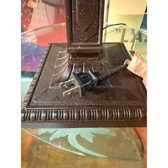 Mid 20th Century Tiffany Style Dragonfly Stained Glass Lamp For Sale - Image 10 of 10