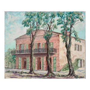 "Old Store, Copperopolis California" - Mid-Century Village Landscape by Cecil F. Chamberlin