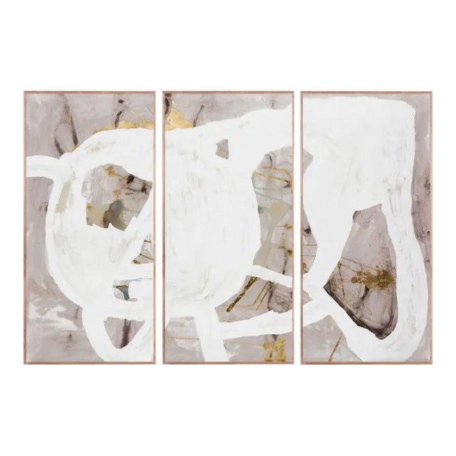 ZBC House Bergman series features broad strokes of white over a smoky and gold speckled background. Reminiscent of the...