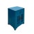 This is an oriental style end table nightstand painted with a rustic distressed bright bice blue #0071B2 surface color....