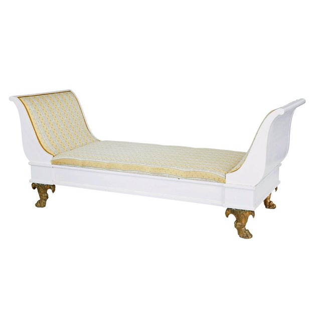 Wood Early 20th Century Empire Revival Scandinavian Painted Daybed, 1900s For Sale - Image 7 of 7